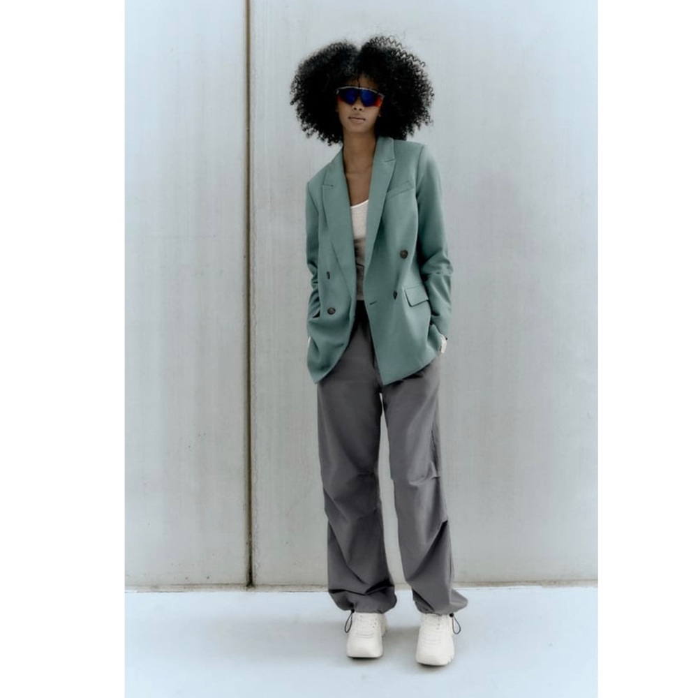 Zara longline straight blazer (oversized with shoulder pads),new with tags, mint